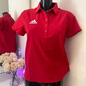 ADIDAS Women's Shirt, S, athletic Golf Shirt, red, Polo Shirt, Top, Small